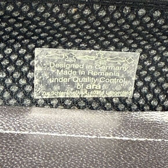 Ara Black Gray Snakeskin Print Women’s Sz 8 Leather Slip On Wedge Loafers - Picture 11 of 11